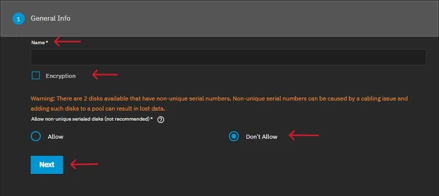 Configuring pool general information